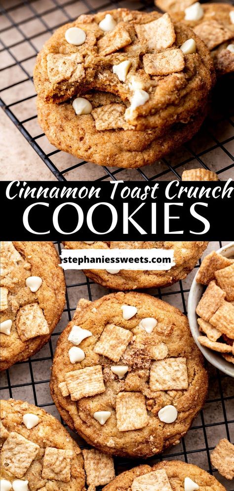 Cinnamon Toast Crunch Cookies, Cinnamon Toast Crunch Cereal, Crunch Cookies, Chocolate Rice Krispie Treats, Cinnamon Cereal, Cookie Board, Cereal Cookies, Crunch Recipe, Cinnamon Crunch