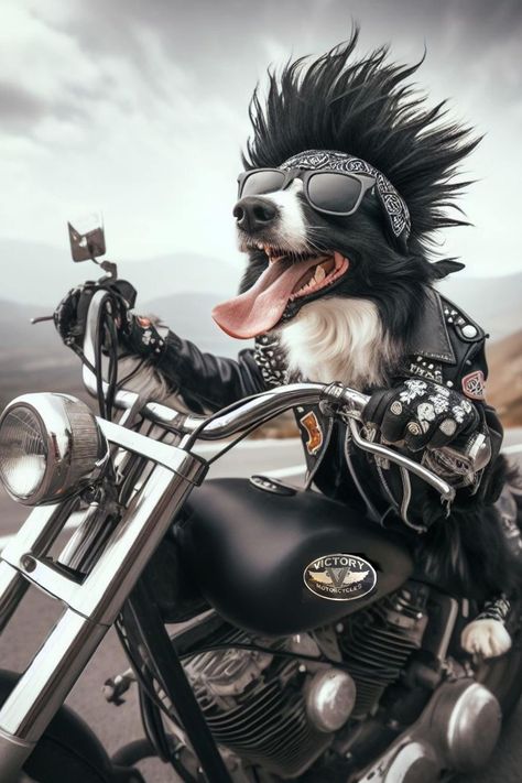 Biker Dog, Bad To The Bone, Motorcycle Art, To The Bone, Motorcycle Bike, 2d Animation, Hit The Road, The Bone, Animation Art