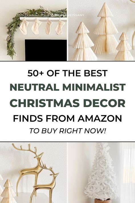 neutral christmas decor, minimalist christmas decor Minimalist Holiday Tablescapes, Christmas Minimal Decor, Christmas Decor Ideas Amazon, Christmas Amazon Finds, Christmas Decor Ideas Entry Way, Modern Neutral Christmas Decor, Nude Christmas Decor, Organic Modern Christmas Decor, Chic Christmas Decor Ideas