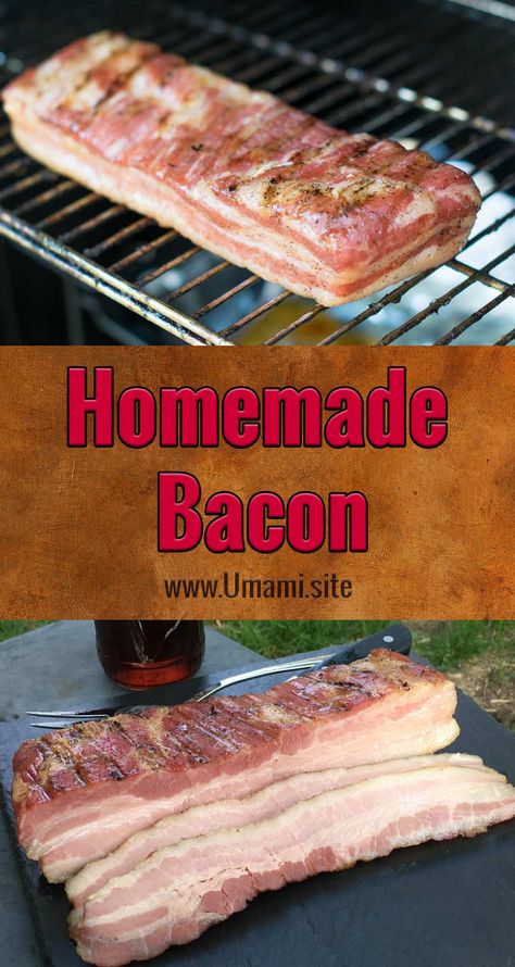 Breakfast Bacon Recipes, Smoked Bacon Recipes, Curing Bacon, Cured Meat Recipes, Breakfast Bacon, Homemade Bacon, Smoked Food, Pork Belly Recipes, Smoked Meat Recipes