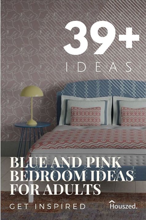 39+ Blue and Pink Bedroom Ideas That Are Totally Delicious in 2023 Blue Bedroom With Pink Accents, Rose And Blue Bedroom, Blue Pink Room Decor, Blue White Pink Bedroom, Pink Gray Blue Bedroom, Pink Blue Bedroom Ideas, Pink And Blue Bedroom Aesthetic, Blue And Pink Bedroom For Adults, Navy And Blush Bedroom