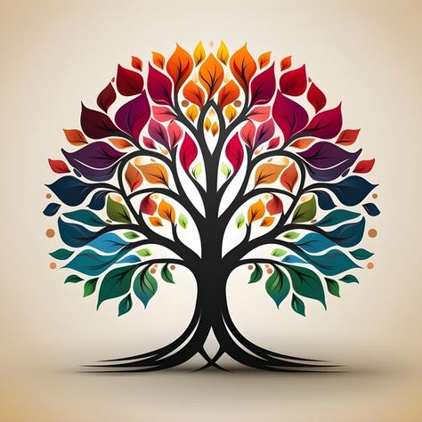 Photo beautiful tree of life digital art... | Premium Photo #Freepik #photo The Tree Of Life Art, Tree Of Life Colorful, Tree Of Life Drawing Simple, Beautiful Tree Drawing, Tree Of Life Sketch, Tree Of Life Drawing, Family Tree Ideas, Four Seasons Painting, Digital Mandala Art