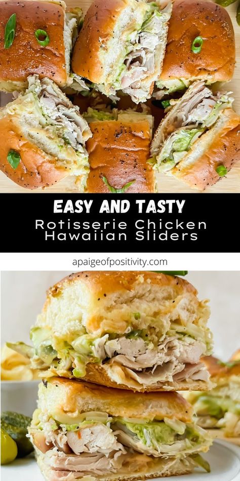 rotisserie chicken hawaiian slider pinterest pin. Chicken Avocado Sliders, Chicken Salad On Hawaiian Rolls, Chicken Salad Hawaiian Rolls, Lake Day Recipes, Crescent Sandwiches Cold, Chicken Slider Sandwiches, Rotisserie Sandwich Ideas, Hawaiian Roll Sliders Rotisserie Chicken, Hawaiian Roll Sandwiches Turkey