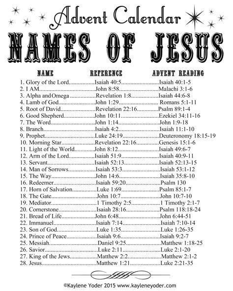 Names of Jesus Advent Calendar Free printable Names Of Jesus Advent, Devotional Guide, The Names Of Jesus, Woord Van God, Advent Ideas, Matthew 1, Christ Centered Christmas, Scripture Writing, Calendar Christmas