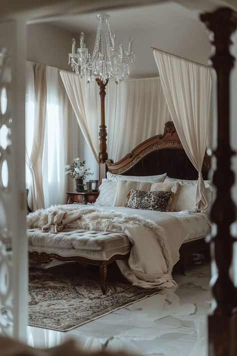 29 Luxury Boho Bedroom Ideas 3 Luxury Boho Bedroom, Opulent Bedroom, Glamourous Bedroom, Luxury Boho, Modern Farmhouse Bedroom, Boho Bedroom Ideas, Sanctuary Bedroom, Dreamy Bedrooms, Canopy Bed