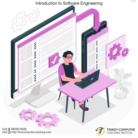 Learn software engineering at TCCI Computer Coaching Institute: Java, Python, .Net, C, C++, SQL, HTML, PHP, C#, System Programming, Compiler Design ,CSS, JavaScript, DBMS. Create A Story, Coaching Institute, Isometric Illustration, Learning Methods, Quality Education, Software Testing, Software Engineer, Ahmedabad, Computer Science