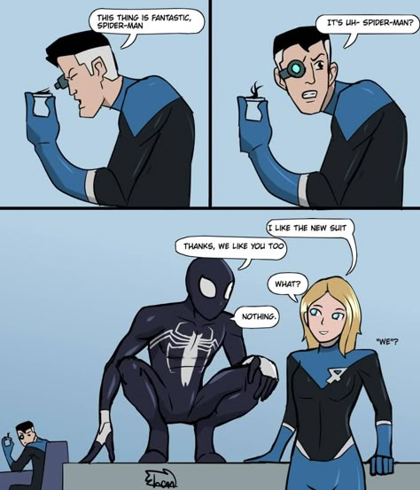 Spiderman And Xmen, Symbiote Spectacular Spiderman, Fan Made Spiderman, Symbiote Spider Man, Spiders Man, Spiderman Funny Comics, Spider Man Funny, Fantastic Four The Thing, Spider Man Fanart