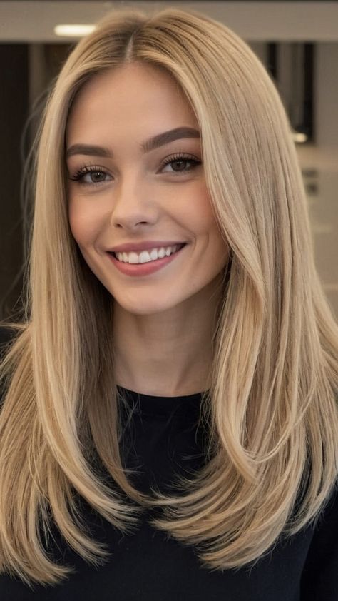 #beauty, #makeup, #skincare, #haircare Hair Cuts Girls Medium, Layered Hair Fine Hair, Medium Hair Cuts Idea, Haircuts Fine Straight Hair, Straight Hair Haircuts Women, Small Layers Medium Hair, Straight Cut Hair Medium, Haïr Cut Ideas For Straight Hair, Simple Haircut For Long Hair Straight