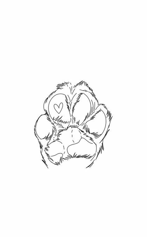 Paw With Heart Tattoo, Dogs Paw Drawing, Animal Head Outline, Black And White Dog Wallpaper, Heart Paw Tattoo, Paw Dog Tattoo, Jack Russell Terrier Tattoo, Dogs Paw Tattoo, Paw Tattoo Design