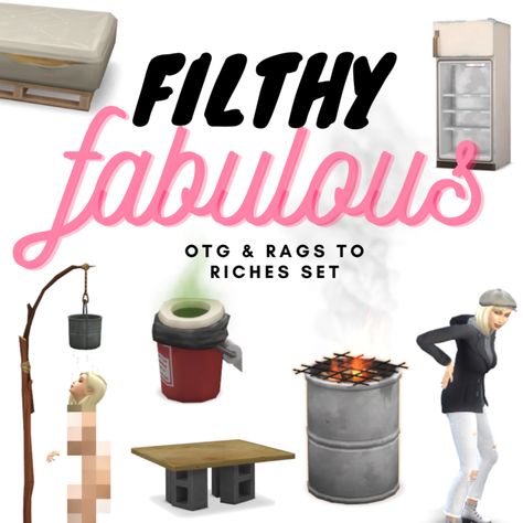 RAVASHEEN - Filthy Fabulous - OTG & R2R Set Sims 4 Maxis Match Decor, Sims Cc Furniture Maxis Match, Hexagon Print, Bucket Light, Chic Kids, Rags To Riches, Sims 4 Furniture, Sims 4 Gameplay, Sims 4 Cc Furniture