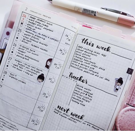 Hobonichi Weeks Budget Layout, Hobonichi Weeks Setup, Hobonichi Weeks Layout Ideas, Bullet Journal Inserts, Bullet Journal Minimalist, Hobonichi Planner, Planner Setup, Bullet Journal Notes, Study Stationery