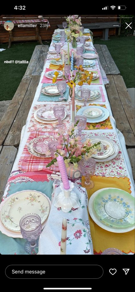 Vintage Tablescape, Outdoor Dinner Party, Spring Tea Party, Blue Morning, Fairy Garden Party, Spring Dinner, Dinner Party Summer, Birthday Dinner Party, Garden Party Birthday