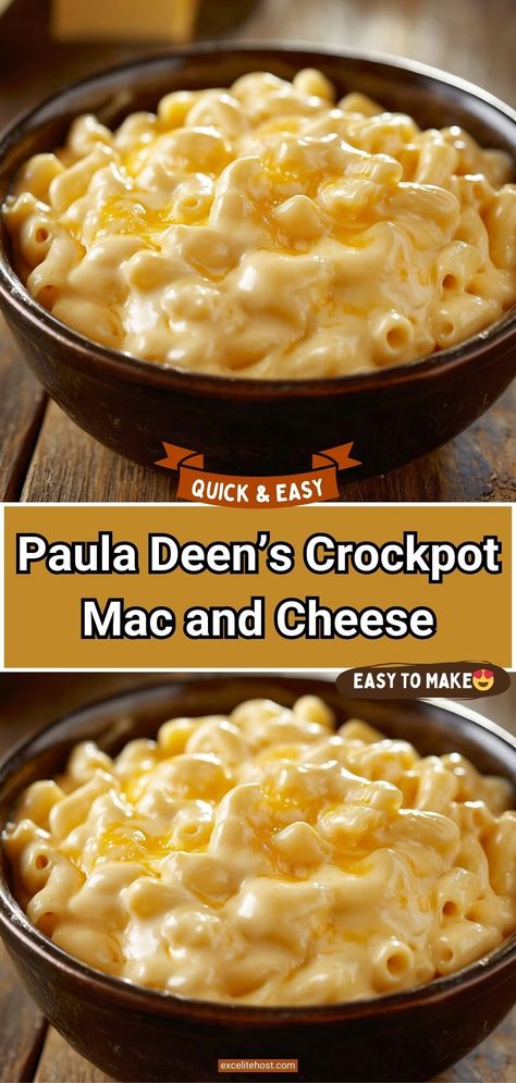 Paula Deen Crockpot Mac and Cheese is easy to make, cheesy, and delicious. There’s something about slow-cooking food that makes it taste better than food cooked on the stovetop. Slow Cook Mac And Cheese Crock Pots, Paula Deans Crockpot Mac N Cheese, Paula Deens Crockpot Mac And Cheese, Paula Deen Crockpot Recipes, Paula Deans Crock Pot Mac And Cheese, Crockpot Mac And Cheese With Cheese Soup, Paula Deen Crock Pot Mac And Cheese, Easy Mac N Cheese Crockpot, Creamy Slow Cooker Mac And Cheese