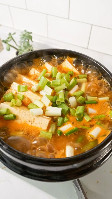 Doenjang Jjigae (Soybean Paste Stew) Bean Paste Stew Korean, Doenjang Jjigae Recipe, Soybean Paste Soup, Doenjang Jjigae, Korean Stew, Jjigae Recipe, Soya Recipe, Asian Soup Recipes, Soybean Paste