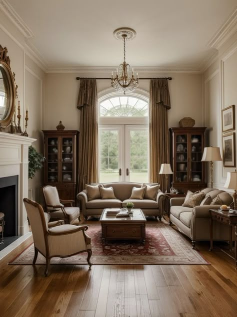 Living Room Traditional Modern, Formal Living Room Designs, England House, Classy Living Room, Casa Vintage, Classic Living Room, Room Ambiance, Cozy Seating, Elegant Living Room