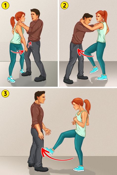 How to Protect Yourself: 8 Self-Defense Techniques Self Defence Training, Self Defense Moves, Self Defense Women, Self Defense Tips, Self Defense Martial Arts, Survival Skills Life Hacks, Self Defense Techniques, Martial Arts Techniques, Survival Life Hacks