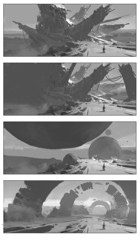 Mars Concept Art, Alien Planet Concept Art, Alien Planet Landscapes, Alien Environment, Environment Sketch, Concept Environment, Environment Painting, Composition Ideas, Concept Art World