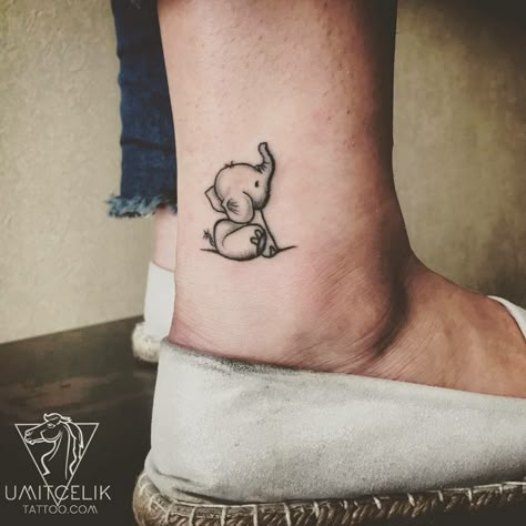 Elephant Ankle Tattoo, Little Elephant Tattoos, Small Elephant Tattoo, Dumbo Tattoo, Rottweiler Tattoo, Cute Elephant Tattoo, Adorable Elephants, Tattoo Ankle, Super Tattoo