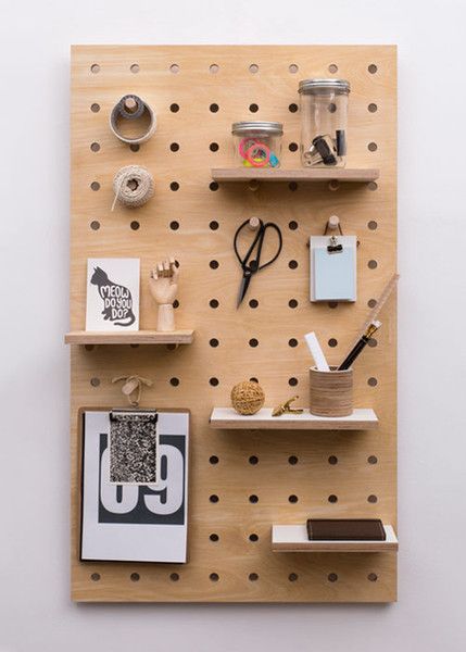 Pegboard Organization Ideas, Large Pegboard, Craft Storage Diy, Wooden Pegboard, Pegboard Ideas, Pegboard Wall, Pegboard Storage, Peg Boards, Plywood Projects