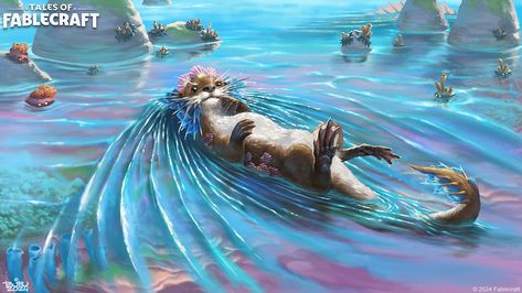 ArtStation - Coastal Otter - Tales of Fablecraft Dnd Otterfolk, Otter Dnd Character, Fantasy Otter Creature, Otterfolk D&d, River Otter Art, Otters, Animals, Art