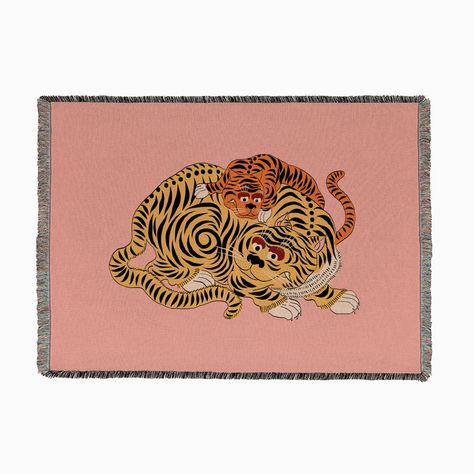 Woven Throws  Blankets | Free Shipping | Shop Fy Tiger Rug, Pink Tiger, Woven Throw Blanket, Tiger Art, Glam Decor, Flower Phone Case, Woven Throw, My New Room, Unique Products