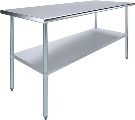 Amazon.com: 30" X 72" Stainless Steel Work Table with Undershelf | Kitchen Island Food Prep | Laundry Utility Bench | Garage Work Station | NSF Certified : Industrial & Scientific Garage Work Station, Stainless Steel Work Table, Island Food, Work Station, Work Table, Food Prep, Kitchen Island, Meal Prep, Bench