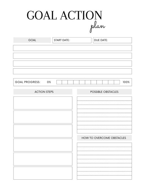 Get your life organized with these printable goals action plan page and many more. This shop has many digital products to help you manifest the organized thoughts and life you desire How To Identify Your Goals, Goals Action Plan, 6 Month Action Plan, Goals Sheet Printable, Goal Sheet Printable, Goal Planning Ideas, Organization Sheets, Online Bullet Journal, Goal Action Plan