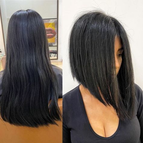 Edgy Straight Inverted Bob Inverted Haircut, Angled Bob Haircuts With Bangs, Tuns Bob Lung, Bob Lung, Long Angled Bob, Haircuts 2022, Inverted Long Bob, Haircuts Women, Inverted Bob Haircuts