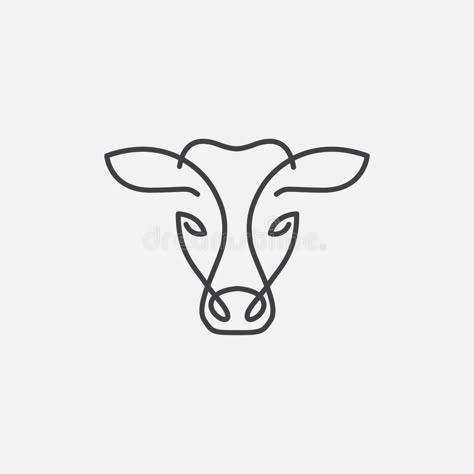 Illustration about Cow head linear logo design vector, cow linear emblem, cow head illustration, farming logo. Illustration of farming, animal, angry - 159894308 Cow Tattoo Line, Minimalistic Cow Tattoo, Tiny Cow Tattoo Minimalist, Farming Logo Design Ideas, Simple Cow Tattoo Ideas, One Line Cow Tattoo, Logo Design Art Drawings, Angus Cow Tattoo, Cow Line Tattoo