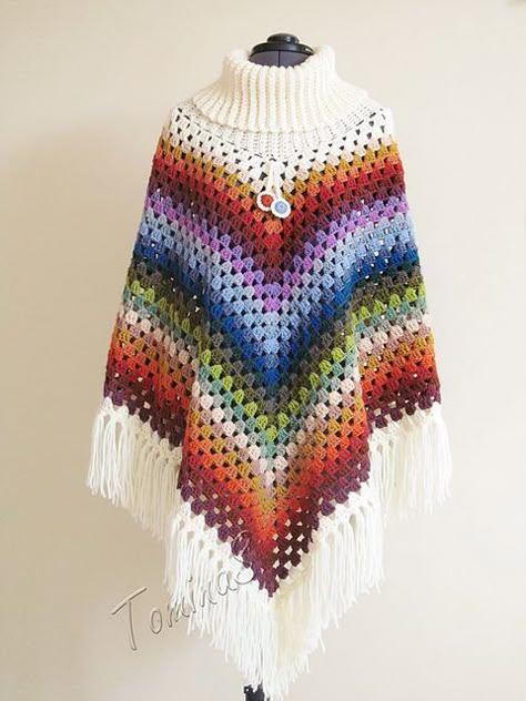 Poncho Outfit, Crochet Cowl Free Pattern, Crochet Shawl Free, Poncho Patterns, Crochet Poncho Free Pattern, Crochet Cape, Cowl Neck Poncho, شال كروشيه, Crochet Shawl Pattern Free