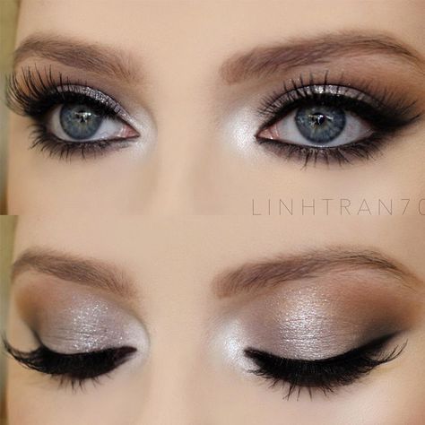 Most Magical Makeup Ideas for Gray Eyes ★ See more: http://glaminati.com/makeup-ideas-gray-eyes/ Grey Eye Makeup, Make Up Designs, Grey Makeup, Wedding Hairstyles And Makeup, Bluish Green Eyes, Grey Eyes, Wedding Makeup Tips, Dramatic Eye Makeup, Eyeshadow For Blue Eyes