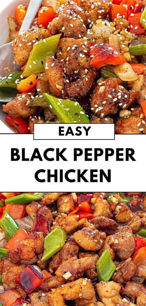 Crispy Black Pepper Chicken, Black Pepper Chicken Chinese, Easy Black Pepper Chicken, Black Pepper Chicken Recipe, Pepper Chicken Recipe, Chef Savvy, Black Pepper Chicken, Recipes With Chicken And Peppers, Restaurant Inspired Recipes