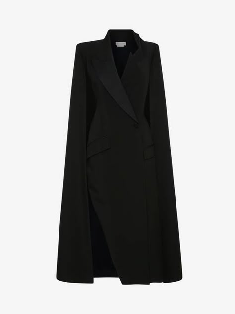 Women's Dresses | Midi, Mini & Gowns | Alexander McQueen US Alexander Mcqueen 2023 Collection, Alexander Mcqueen Dress, Cape Designs, Luxury Outerwear, Mode Abaya, Classy Work Outfits, Abayas Fashion, Black Wool, Classy Outfits