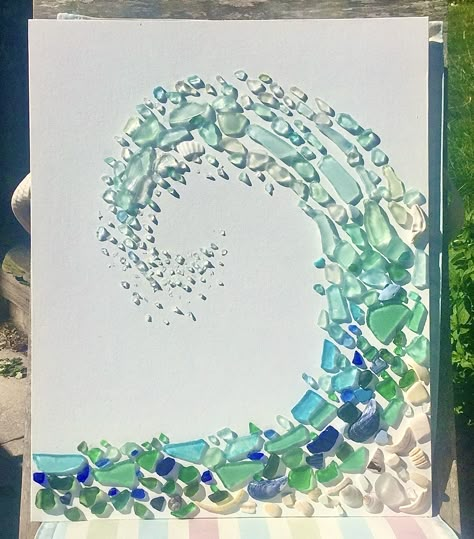 Sea Glass Diy, Sea Glass Art Diy, Sea Glass Art Projects, Beach Glass Crafts, Art Coquillage, Sea Crafts, Beach Glass Art, Glass Art Projects, Shell Crafts Diy