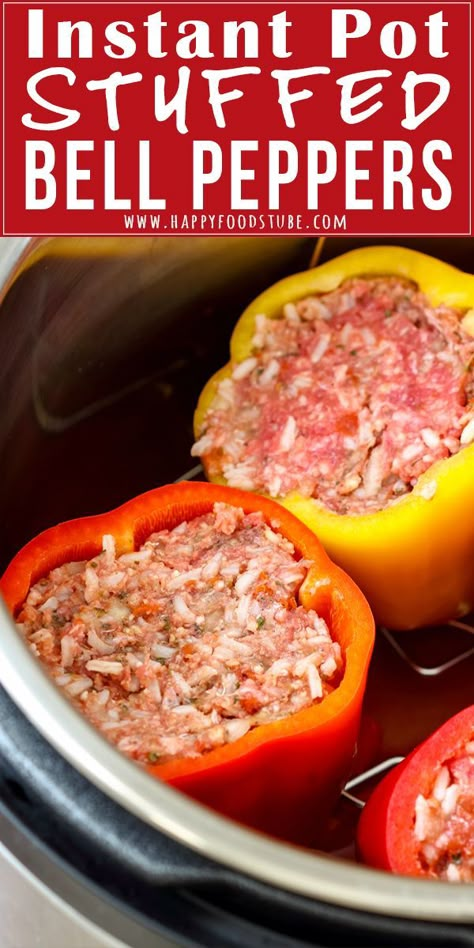 Instant Pot Stuffed Bell Peppers, Stuffed Bell Peppers Recipe, Instapot Meals, Easy Pressure Cooker Recipes, Pressure Cooker Recipe, Instant Pot Pasta Recipe, Bell Pepper Recipes, Pot Recipes Easy, Instant Pot Meals