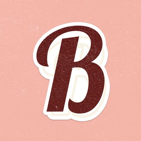 Letter B font printable a to z lettering alphabet psd | free image by rawpixel.com / jingpixar Abjad Lettering A-z, Letter K Font, 70s Lettering, Cursive Fonts Handwritten, B Alphabet, 70s Font, Alphabet Letters Images, B Font, Lettering Styles Alphabet