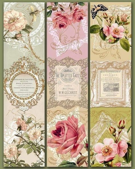 Bookmark Scrapbooking, Bookmark Printable, Vintage Bookmarks, Penanda Buku, Decoupage Printables, Etiquette Vintage, Bookmark Printing, Bookmarks For Books, Bookmark Craft