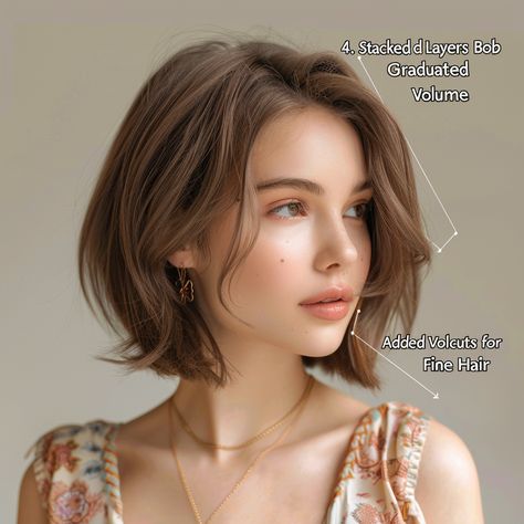 50 Best Bob Haircuts for Fine Hair Short Hair Below Ears, Bob Hairstyles Asian Round Faces, Short Haircuts For Women Side Part, Bob Haircut For Long Face, Short Hair Oblong Face, Short Hair Behind Ears, Short Hair From Behind, Haircut Ideas Side Part, Textured Bob Straight Hair