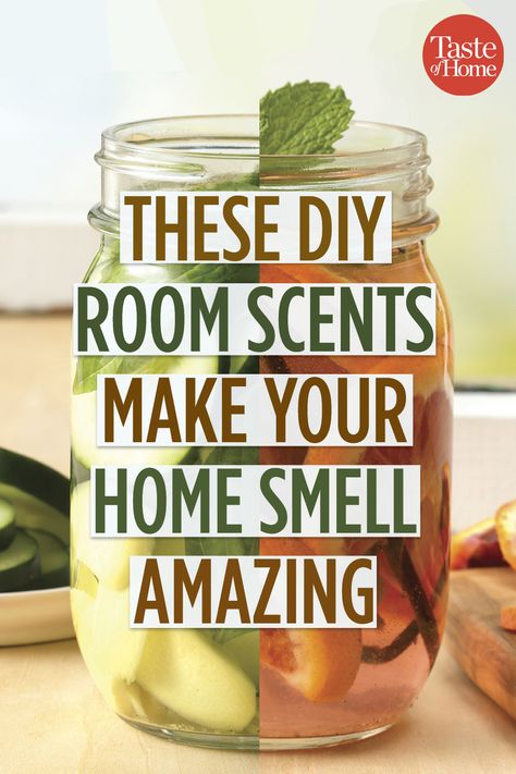 These DIY Room Scents Make Your Home Smell Amazing Make Your House Smell Good, Air Freshener Recipes, Homemade Potpourri, Make Your Home Smell Amazing, Room Deodorizer, Simmer Pot Recipes, Stove Top Potpourri, Homemade Air Freshener, Potpourri Recipes