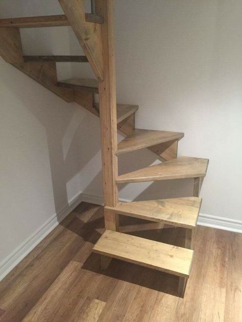 Loft Conversion Stairs, Small Stairs, سلالم حلزونية, Loft Staircase, Attic Staircase, Attic Renovation Ideas, Wooden Staircase, Tiny House Stairs, Diy Staircase