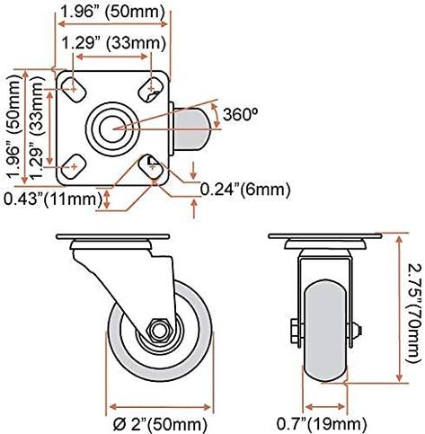 Vintage Casters, Swivel Casters, Caster Wheels, Casters Wheels, Plate Size, Ball Bearing, Caster, All Black, Retail Market