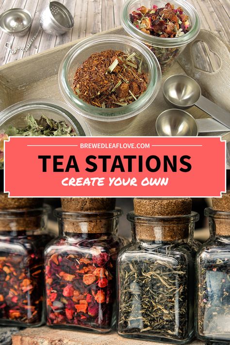 The best tea storage and tea organization ideas for your kitchen and pantry.  Low cost, DIY and Ikea hack ideas to organize your stash of tea. Beverage Station Organization, Tea Pot Display Ideas, Magical Tea Party, Tea Accessories Ideas, Loose Tea Storage, Loose Tea Organization, Tea Organization Ideas, Tea Storage Ideas, Tea Shop Aesthetic