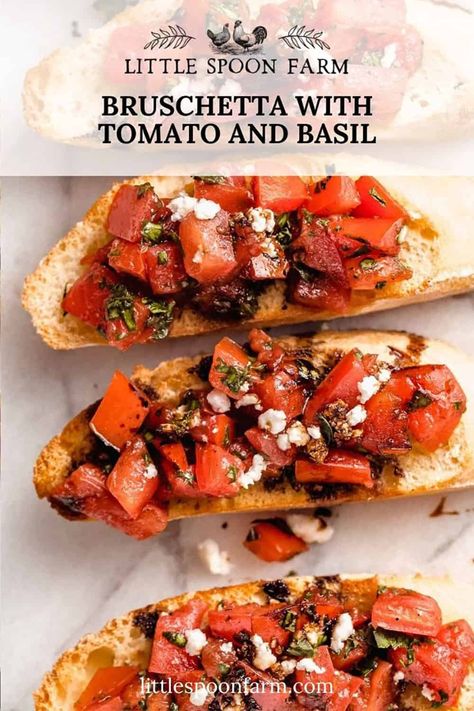 Roma Tomato Recipes, Tomato Bruschetta Recipe, Easy Bruschetta Recipe, Balsamic Vinegar Recipes, Easy Bruschetta, Basil Olive Oil, Fresh Tomato Recipes, Easy To Make Appetizers, Basil Recipes