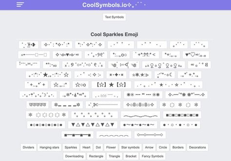 Sparkles emoji ‧̍̊˙˚˙ᵕ꒳ᵕ˙˚˙ *°:⋆ₓₒ ₓ˚. ୭ ˚○◦˚.˚◦○˚ ୧ .˚ₓ ༄ؘ ۪۪۫۫ ▹▫◃ ۪۪۫۫ ༄ؘ ｡ₓ ू ₒ ु ˚ ू ₒ ु ₓ｡ ∞ ₒ ˚ ° 𐐒 ｡･:*:･ﾟ★,｡･:*:･ﾟ☆ .・゜-: ✧ :- ⋇⋆✦⋆⋇ ⭒❃.✮:▹ ‧͙⁺˚*･༓☾ .｡*ﾟ+.*.｡ Sparkle Text, Sparkle Emoji, Star Emoji, Cute Text Symbols, Cool Symbols, Cool Emoji, Emoji Symbols, Text Symbols, Hanging Stars