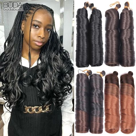 Fulani Braids With French Curls, Spiral Hairstyles, Spiral Braids, Curl Braids, French Curls, Crochet Braids Hair, Braiding Hair Extensions, French Curl, Crochet Hair Extensions