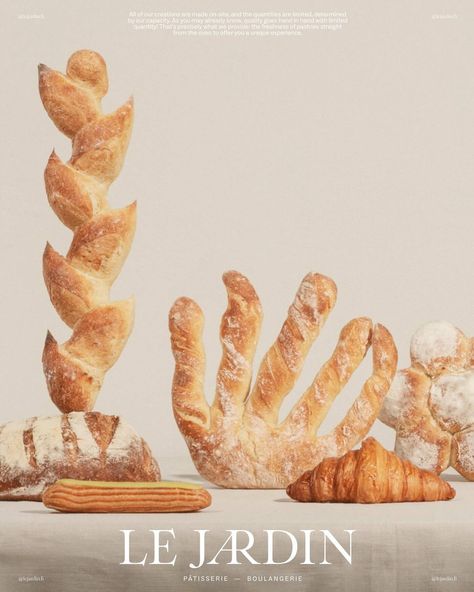 Le Jardin - Fonts In Use French Bakery Branding, Bakery Brand Identity, Bakery Photography, Swiss Typography, Brandon Grotesque, Branding Moodboard, Bakery Branding, French Bakery, Brand Communication