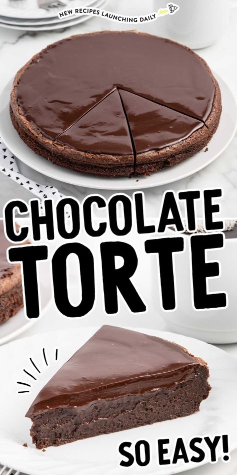 Flourless Torte, Chocolate Torte Cake, Mousse Desserts, French Salad, Flourless Chocolate Torte, Chocolate Decadence, Chocolate Tarts Recipe, Flourless Chocolate Cake Recipe, Chocolate Ganache Tart