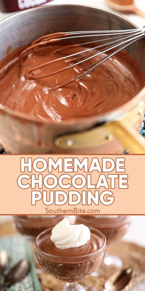 Diy Chocolate Pudding, Quick Puddings, Pudding Recipes Homemade, Chocolate Pudding Desserts, Homemade Vanilla Pudding, Homemade Chocolate Pudding, Pudding Custard, Dessert From Scratch, Gooey Bars