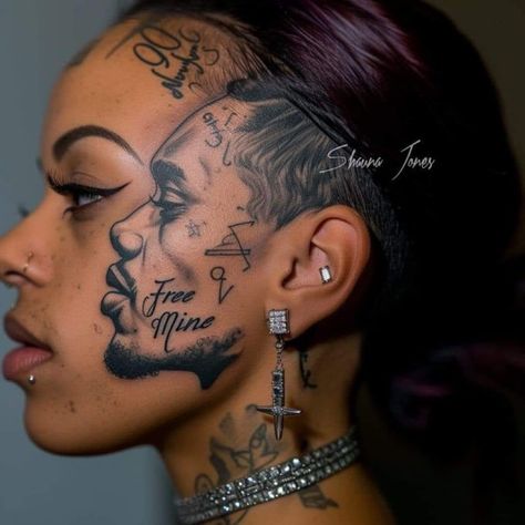 Hairline Tattoo, Face Tattoo Ideas, Baddie Tats, Hairline Tattoos, Bull Images, Face Tats, Face Tattoos For Women, Becky Wwe, Inspo Reference