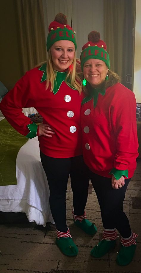 Elf Spirit Day Outfit, Elf Dress Up Ideas, Elf Costume Diy Women, Santas Elf Costume Diy, Easy Elf Costume Diy, Diy Elf Shirt Kids, Elf Costume Ideas Diy, Elf Costume Ideas Women, Elf Dress Up Day At School